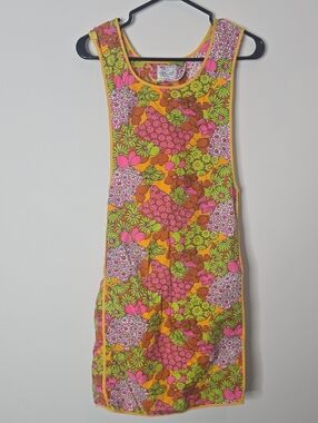 Vintage 70's Retro Floral Kitchen Apron